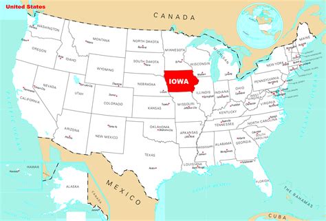 Map of Iowa | State Map of USA | United States Maps