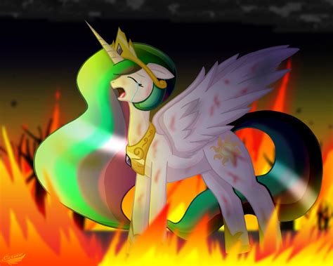 Image Princess Celestia Crying In The Fire My Little Pony Fan
