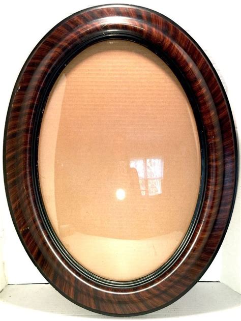 Convex Bubble Glass Oval 25” Tiger Stripe Wood Picture Frame Ebay Alicia Hernandez