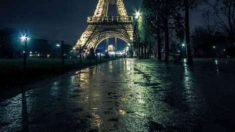Eiffel Tower Tower Paris Lights Night Hd Wallpaper Man Made