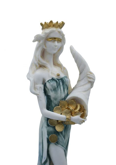 Fortuna Tyche The Goddess Of Fortune Greek Alabaster Statue With Color