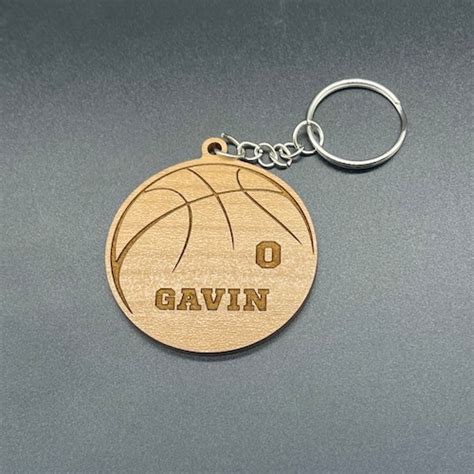 Basketball Personalized Keychain Keyring Bag Tag Name Etsy