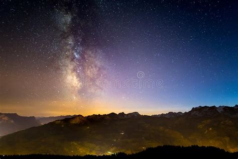 A Glowing Sky Of The Milky Way Blending With Cameron Peak Fire 01 Stock