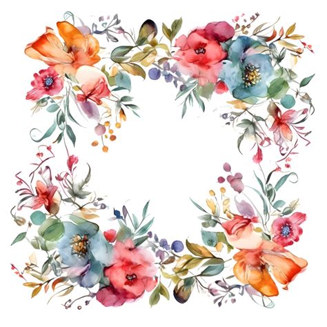 Hand Painted Floral Border With Blush Pink And Peach Flowers Romantic