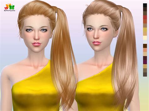 Sims 4 Hairs Butterflysims Side Ponytail Hair 164