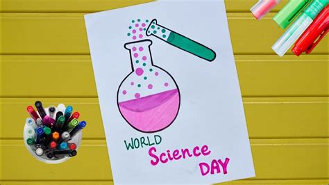 World Science Day Easy Drawing Idea How To Draw Science Day Chart