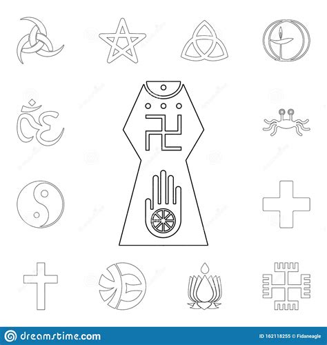 Religion Symbol Jainism Outline Icon Element Of Religion Symbol