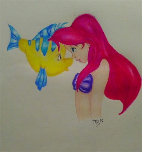 Ariel And Flounder Drawing