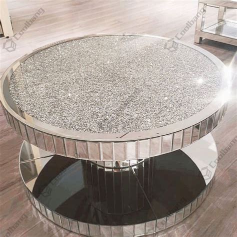 Morden Luxury Sparkle Crushed Glass Diamond Coffee Table