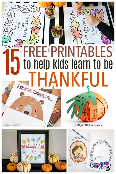 15 Free Printable Gratitude Activities For Kids To Be Thankful Sunny