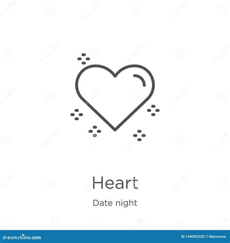 Heart Icon Vector From Date Night Collection Thin Line Heart Outline