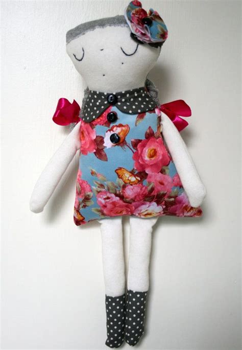 Handmade Stuffed Doll Rag Doll Cuddly Softie Plush By Fililishop Rag