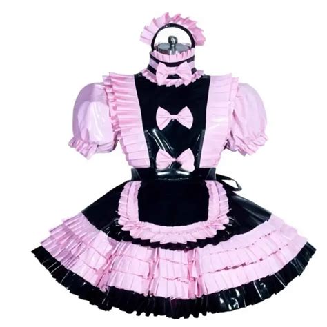 french maid sissy sexy girl lockable pvc pleated dress cosplay costume tailored 84 50 picclick
