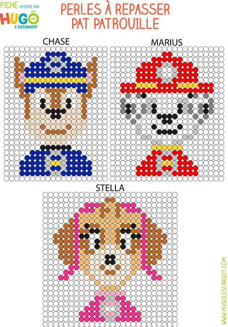 Pixel Pat Patrouille Pixel Art Perles A Repasser Tableau De Rocky De