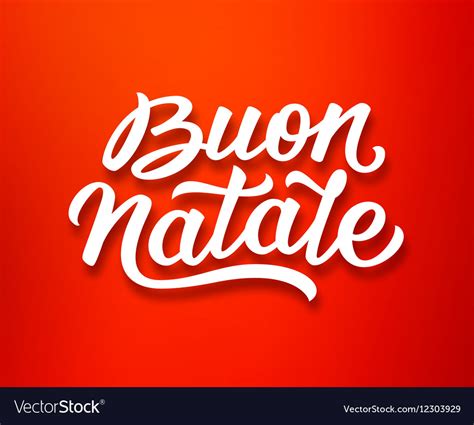 Buon Natale Lettering In Italian Christmas Card Vector Image
