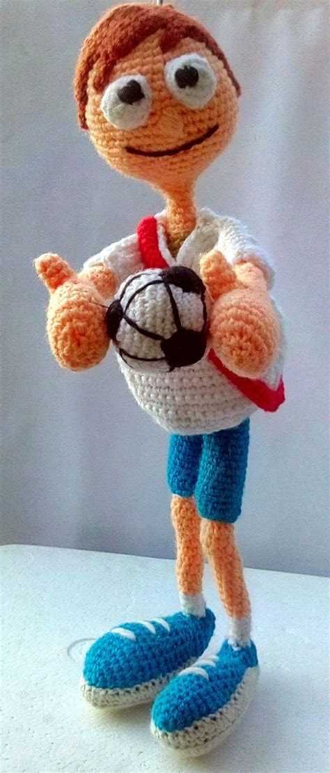 Hincha O Jugador De Futbol Muñeco Amigurumi Tejido A Crochet Hilando