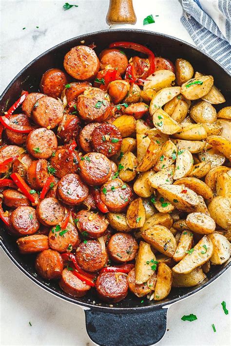 This homemade hungarian sausage recipe is easy to make, the recipe uses pork shoulder and spicy hungarian paprika to create a savory sausage for your next dinner meal. 20-Minute Smoked Sausage and Potato Skillet | Smoked ...