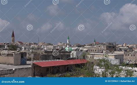 Urban Aerial View Of Acre Akko Old City Port Skylineisrael Stock