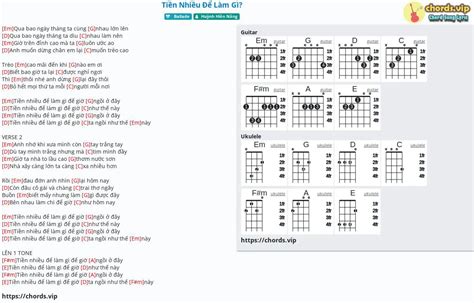 Hợp âm Tiền Nhiều Để Làm Gì Huỳnh Hiền Năng Cảm âm Tab Guitar
