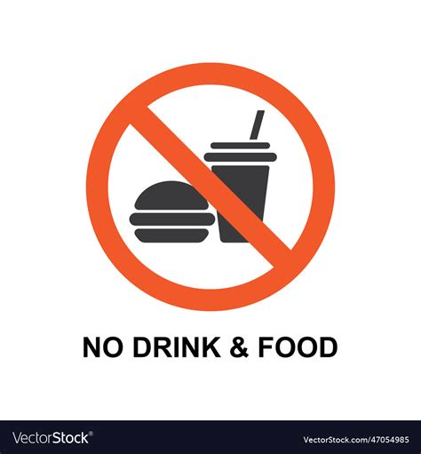 No Food And Drink Allowed Symbol Isolated Vector Image