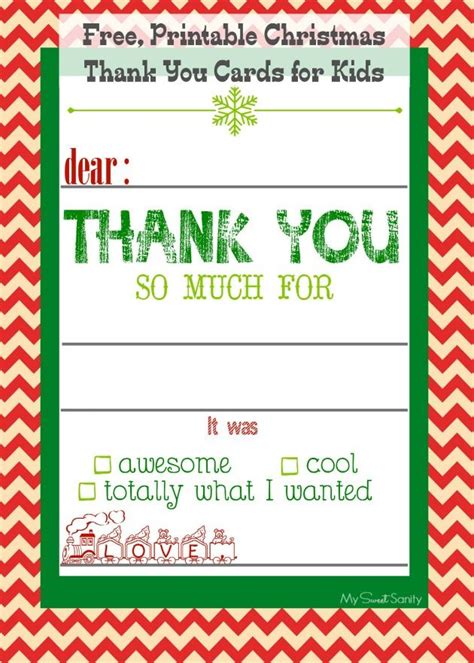 Free Printable Christmas Thank You Cards Teacher
