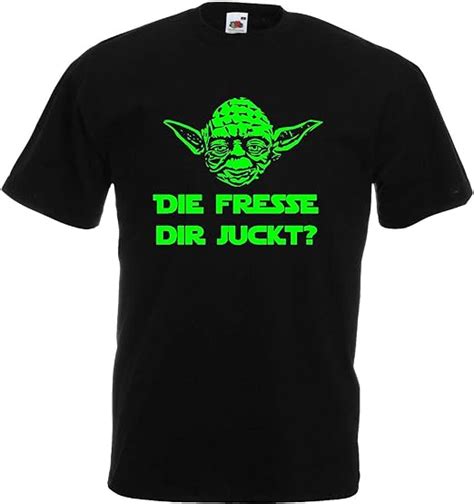 Master Yoda Herren T Shirt Star Wars Spruch Die Fresse Dir Juckt Amazonde Sport And Freizeit