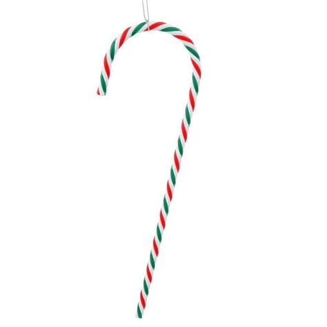 Pack Of 2 Red Green And White Striped Candy Cane Christmas Ornaments 18