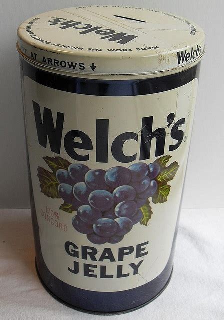 Vintage Welchs Grape Jelly Jar Metal Toy Bank 1960s Vintage Vintage
