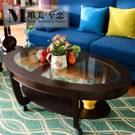 American Country Retro Round Coffee Table Small Apartment