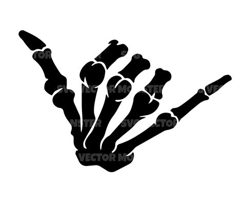 Shaka Skeleton Hand Sign Svg Shaka Patch Shaka Vector Cut File For