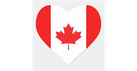 Maple Leaf Symbol Heart Sticker