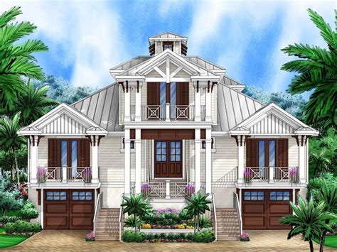 Waterfront homes can be designed with virtually any style in mind. Plan 037H-0203 | The House Plan Shop