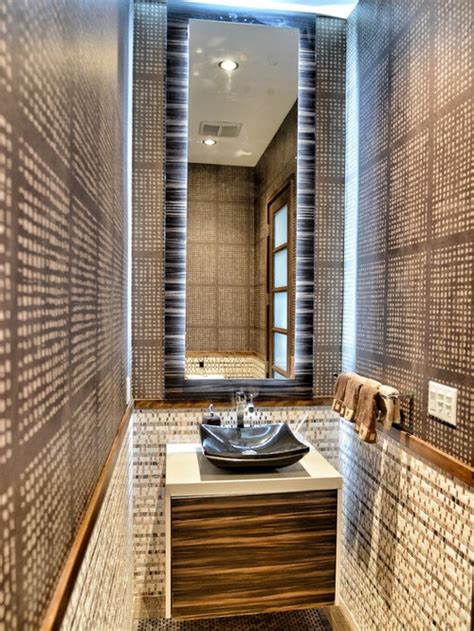 Our eyes naturally follow lines, so use this. Powder Room Design Ideas, Renovations & Photos with Mosaic ...