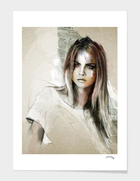 Discover Cara Delevingne Numbered Edition Fine Art Print By Claudio