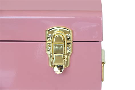 2 pcs storage boxes cases with handle chests home trunks coffer bedroom design. Beautify Storage Trunk Pink Metal Gold Hardware Stackable ...