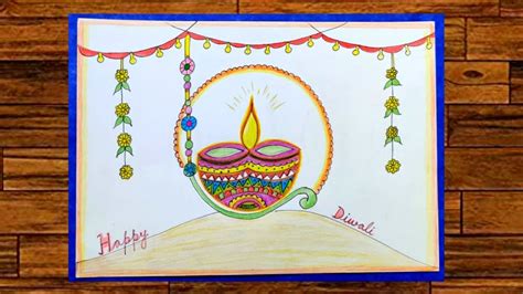 Diwali Drawing Very Easy Diwali Special Drawing Step By Step How To