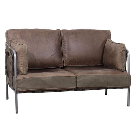 Buckle Up Brown Leather Distressed Sofa And Armchair Funky Armchairs