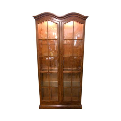 Painting kitchen cabinets can update your kitchen without the cost or challenge of a major remodel. Henredon Tall Dome Top Oak Curio Display Cabinet | Chairish