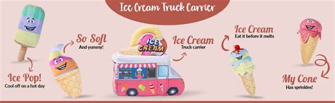 mua talking plush ice cream truck toy set 4 talking soft plush ice creams ice pop soft