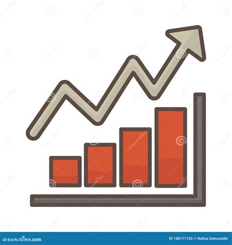 Bar Graph With Arrow Going Up Vector Illustration Decorative Design