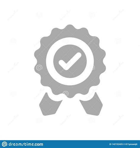 Badge, Certificate, Medal, Quality, Reward, Award Plaque, Award Ribbon. Grey Color Award Icon 