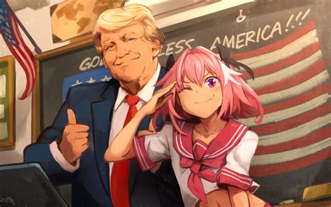 Astolfo Astolfo And Donald Trump Fate And More Drawn By Khyle Danbooru