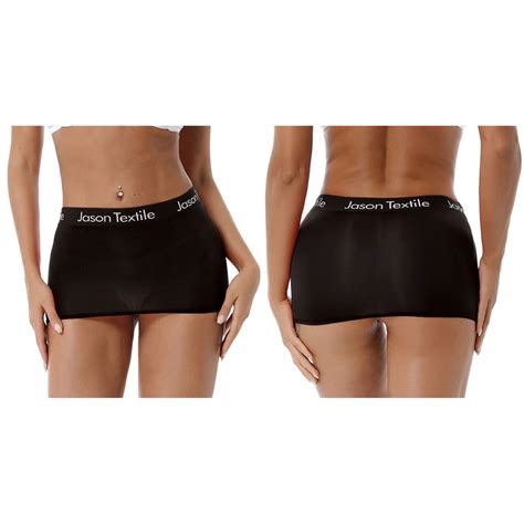 Cheap Womens Semi See Through Stretchy Bodycon Miniskirt Night Club