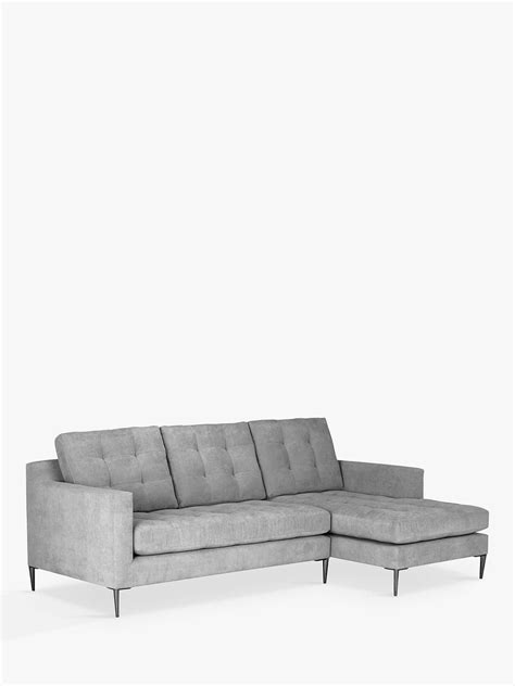 Set of 2 black faux leather dining chair metal legs high back kitchen livingroom. John Lewis & Partners Draper RHF Chaise End Sofa, Metal Legs | Metal sofa, Sofa, Living room designs