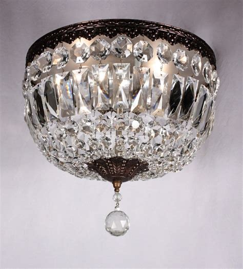 One or two over the kitchen island illuminates your snack station. Two Matching Antique Flush-Mount Light Fixtures, Crystal ...