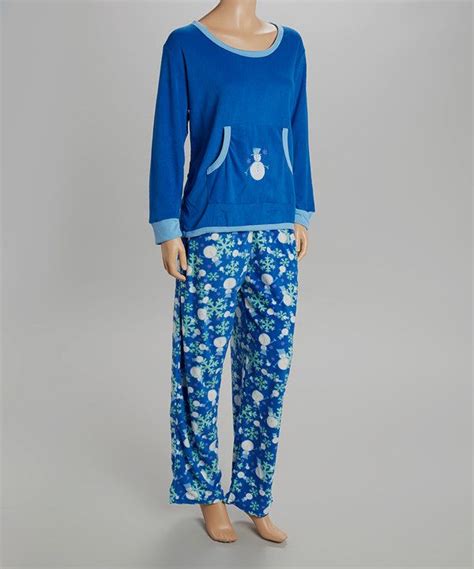 Royal Blue Snowman Pajama Set Women And Plus Zulily Pajama Set Women Pajama Set Women