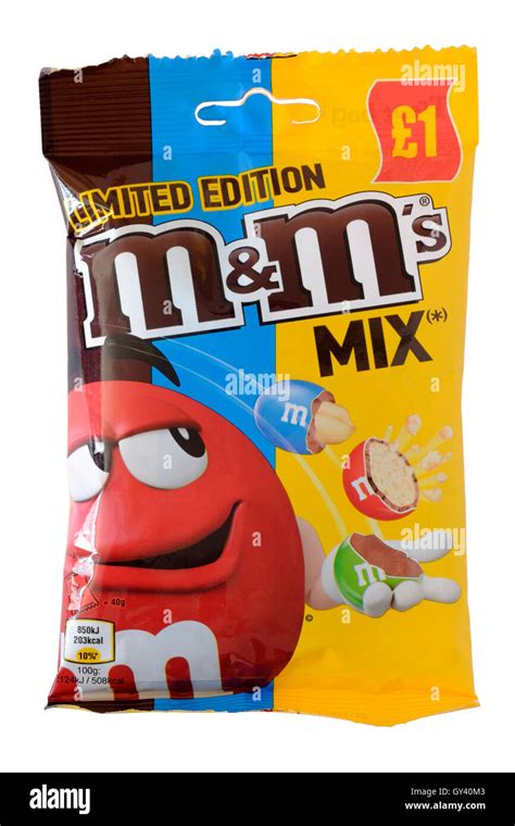 Special Edition Packet Of Mandms On White Background Stock Photo Alamy