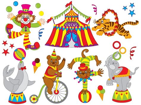 Circus Clipart Digital Vector Circus Сlown Animal Big Etsy Clip Art