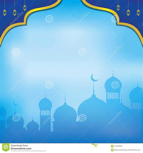 Background Banner Warna Biru Islami Hd Background Spanduk Islami