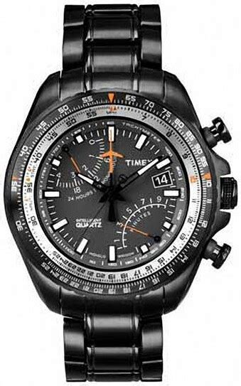 Zales Men S Timex Intelligent Quartz Flyback Chronograph Black Watch